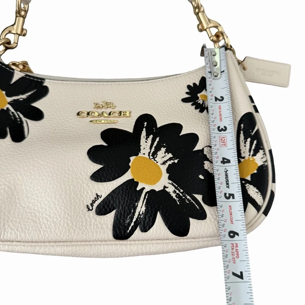 Coach Teri Pebble Leather Shoulder‎ Crossbody Bag Floral Print Chalk Multi CZ587